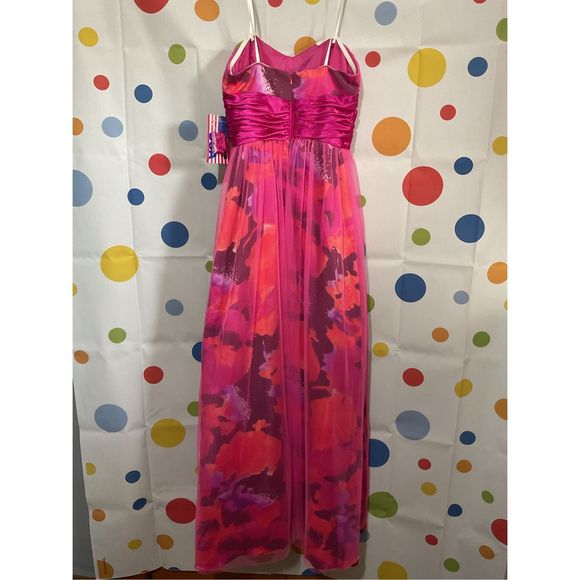 NWT Morgan & Co. Formal Dress Fuchsia Multi Size 5/6 🌸🍒 - Picture 10 of 15